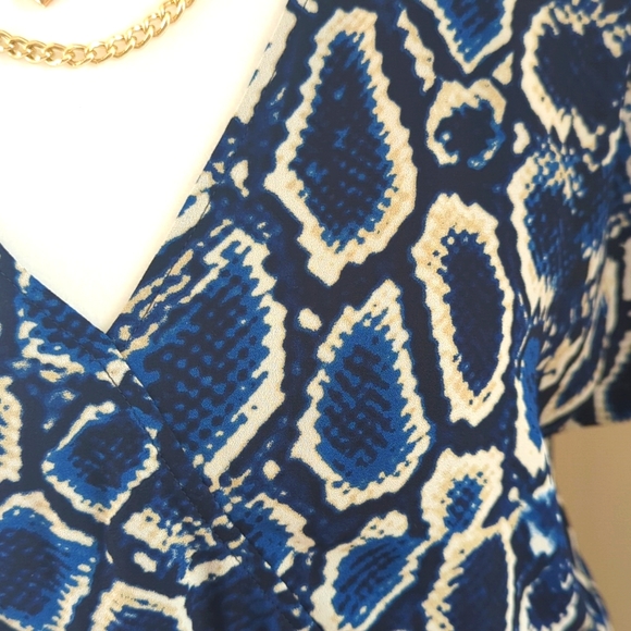 Express Snakeskin Wrap Front Culotte Jumpsuit - Picture 6 of 9